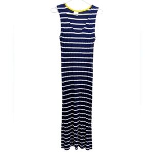 Beach Break women's navy and white stripe maxi dress beach cover up size XS